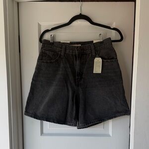 Levi's Black High-Rise Baggy Denim Shorts
